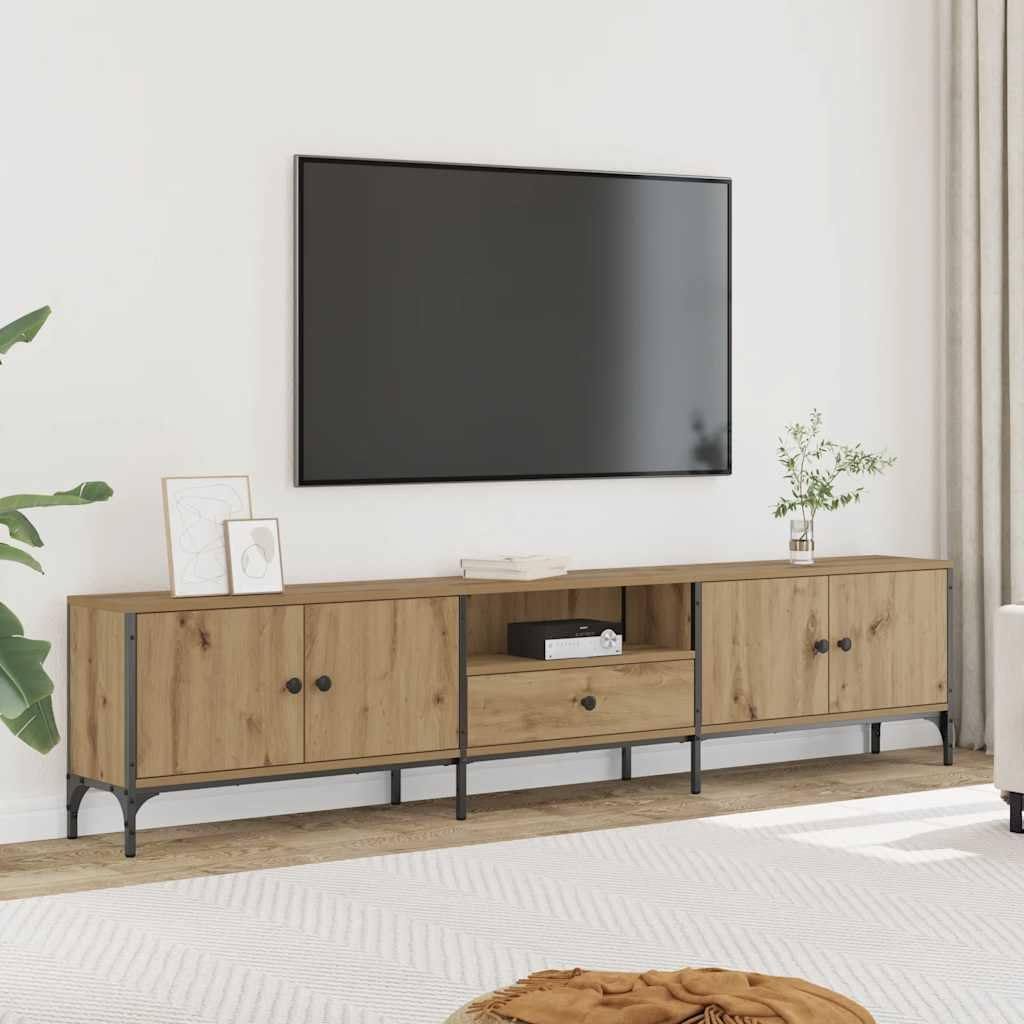 291461 - vidaXL Komodinë TV me sirtar, ngjyrë lis artizanal, 200 × 25 × 44 cm
