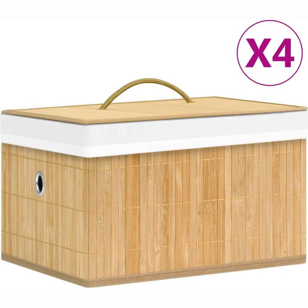 291278 - vidaXL Set me 4 kuti magazinimi prej bambuje