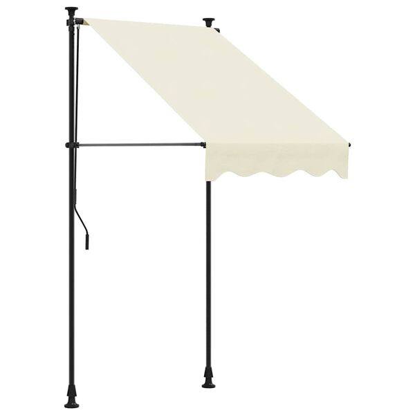 291094 - vidaXL Tendë dielli e tërheqshme, krem, 100 × 150 cm, pëlhurë dhe çelik