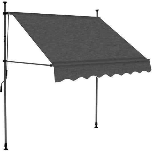 291394 - vidaXL Tendë dielli e tërheqshme manuale me LED, 200 cm, antracit