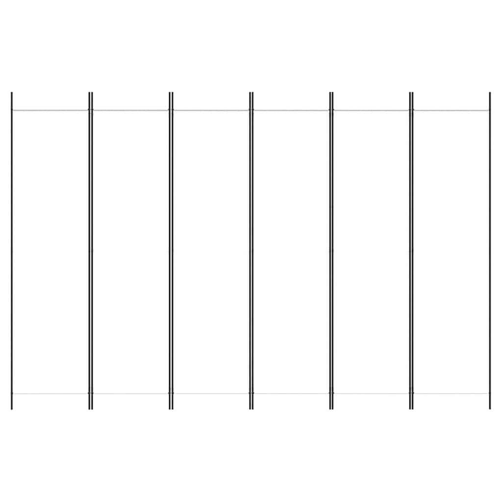 291673 - vidaXL Ndarëse dhome me 6 panele, e bardhë, 300 × 200 cm, pëlhurë