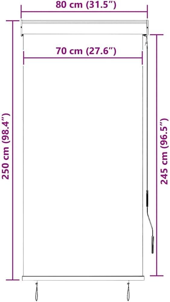 291524 - Rul mbrojtse për ballkon të jashtëm – krem, 80 × 250 cm