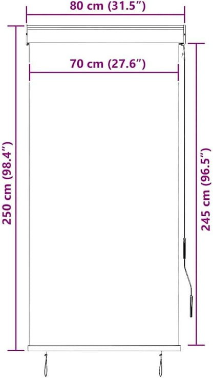 291524 - Rul mbrojtse për ballkon të jashtëm – krem, 80 × 250 cm