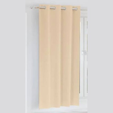 291352 - VIDAXL Perde të Zeza me Unaza, 1 copë, Krem, 175 x 140 cm, Poliester