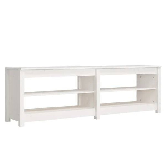 280632 - vidaXL Stol për Këpucë 160 × 36.5 × 50 cm, Dru Masiv Pishe, i Bardhë