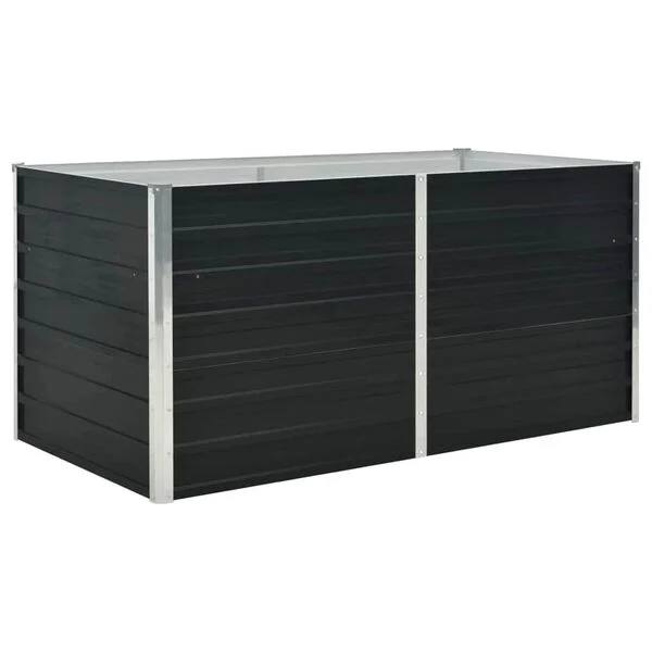 280354 - vidaXL Shtretër i Ngritur për Kopsht 160 × 80 × 77 cm, Çelik i Galvanizuar, Antracit