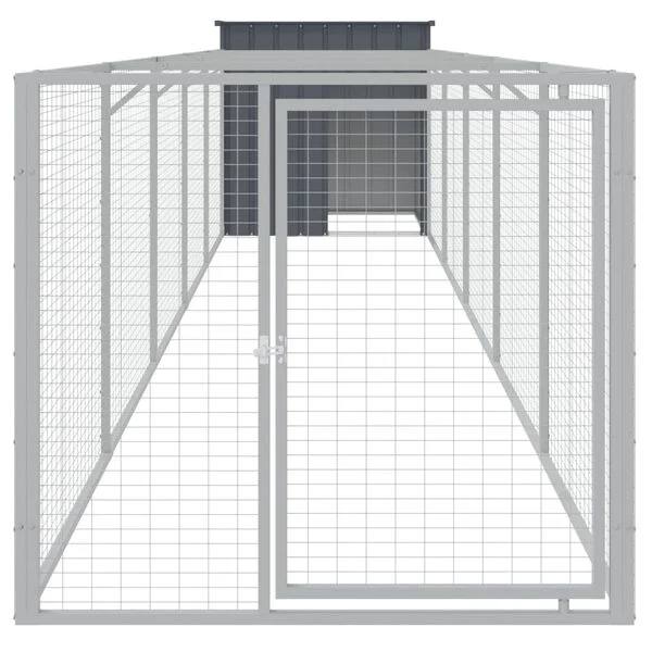 244922 - vidaXL Shtesë me Rrjetë për Shtëpi Qeni 110 × 609 × 110 cm, Çelik i Galvanizuar