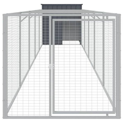 244922 - vidaXL Shtesë me Rrjetë për Shtëpi Qeni 110 × 609 × 110 cm, Çelik i Galvanizuar