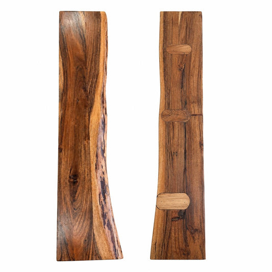 280666 - vidaXL Pllakë Tavoline 100 × 20 × 2.5 cm, Dru Masiv me Skaj Natyral (Live Edge)