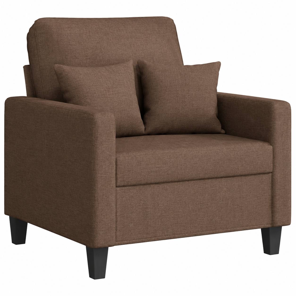 280216 - vidaXL Kolltuk 60 cm me 2 Jastëkë Dekorativë, Pëlhurë Kafe