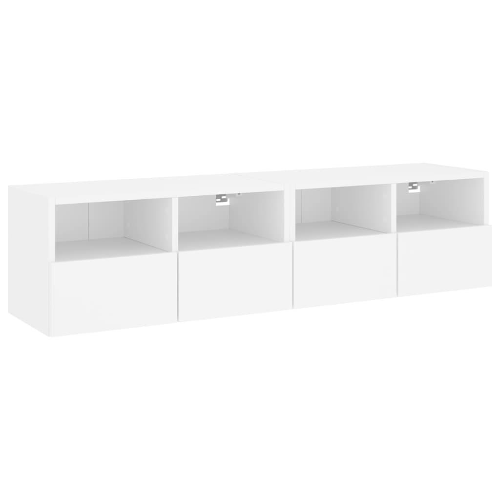 280184 - vidaXL Dollapë Muri për TV, 2 copë, të Bardha, Dru i Përpunuar 60x30x30 cm