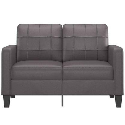 280090 - vidaXL Divan 2-Ulëse 120 cm, Lëkurë Artificiale, Gri