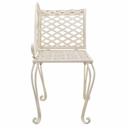 244849 - vidaXL Shezllon Elegant për Kopsht 128 cm, Metal, i Bardhë Antik