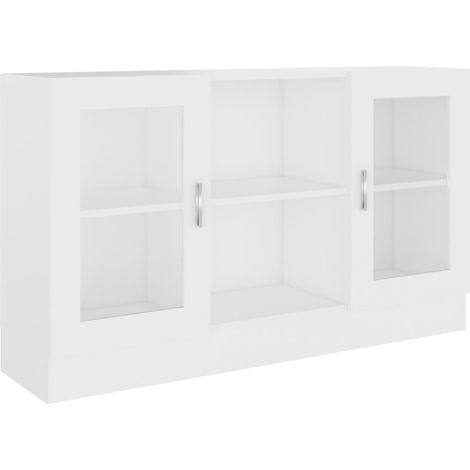 244623 - vidaXL Vitrinë e Bardhë 120 × 30.5 × 70 cm, Dru i Përpunuar