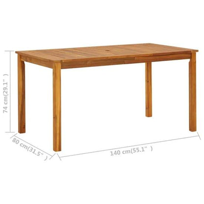 244936 - vidaXL Tavolinë Kopshti 140 × 80 × 74 cm, Dru Masiv Akacie