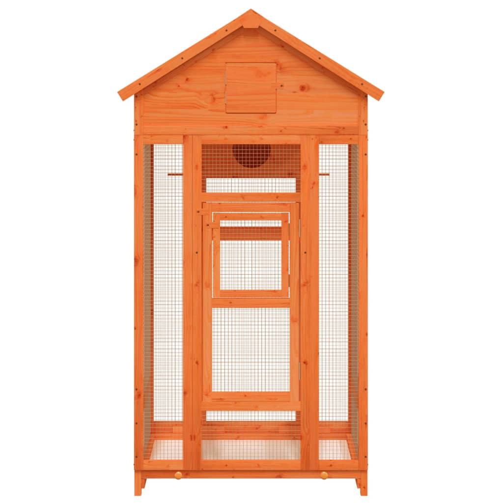 244742 - vidaXL Shtëpi për Zogj 91.5 × 53 × 170 cm, Dru Masiv Pishe, Kafe