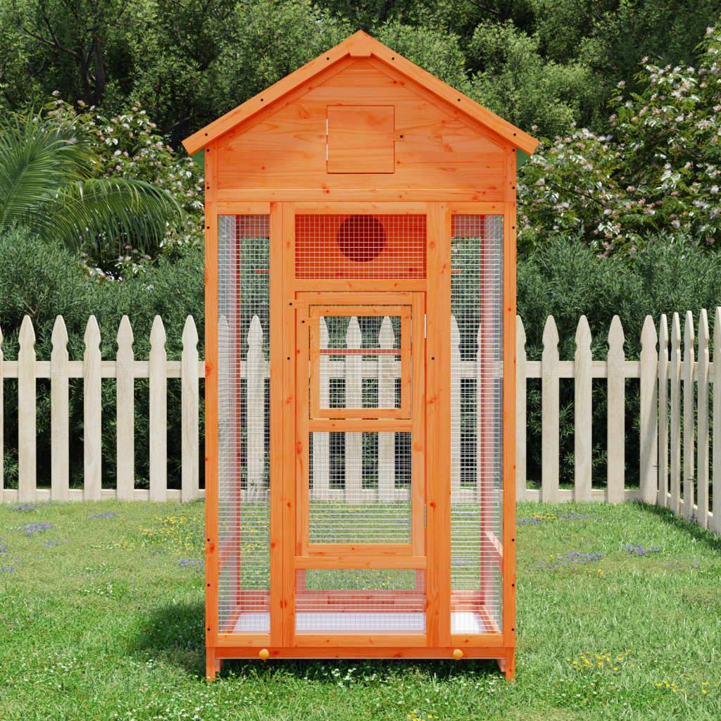 244742 - vidaXL Shtëpi për Zogj 91.5 × 53 × 170 cm, Dru Masiv Pishe, Kafe