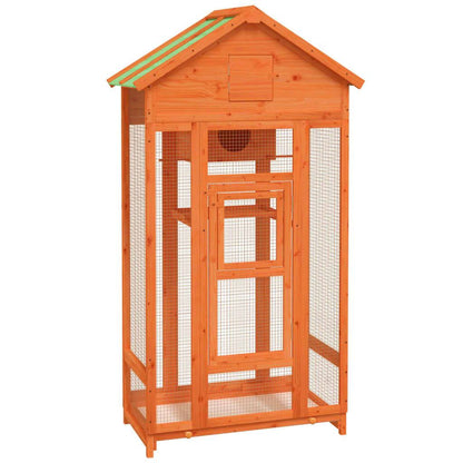 244742 - vidaXL Shtëpi për Zogj 91.5 × 53 × 170 cm, Dru Masiv Pishe, Kafe