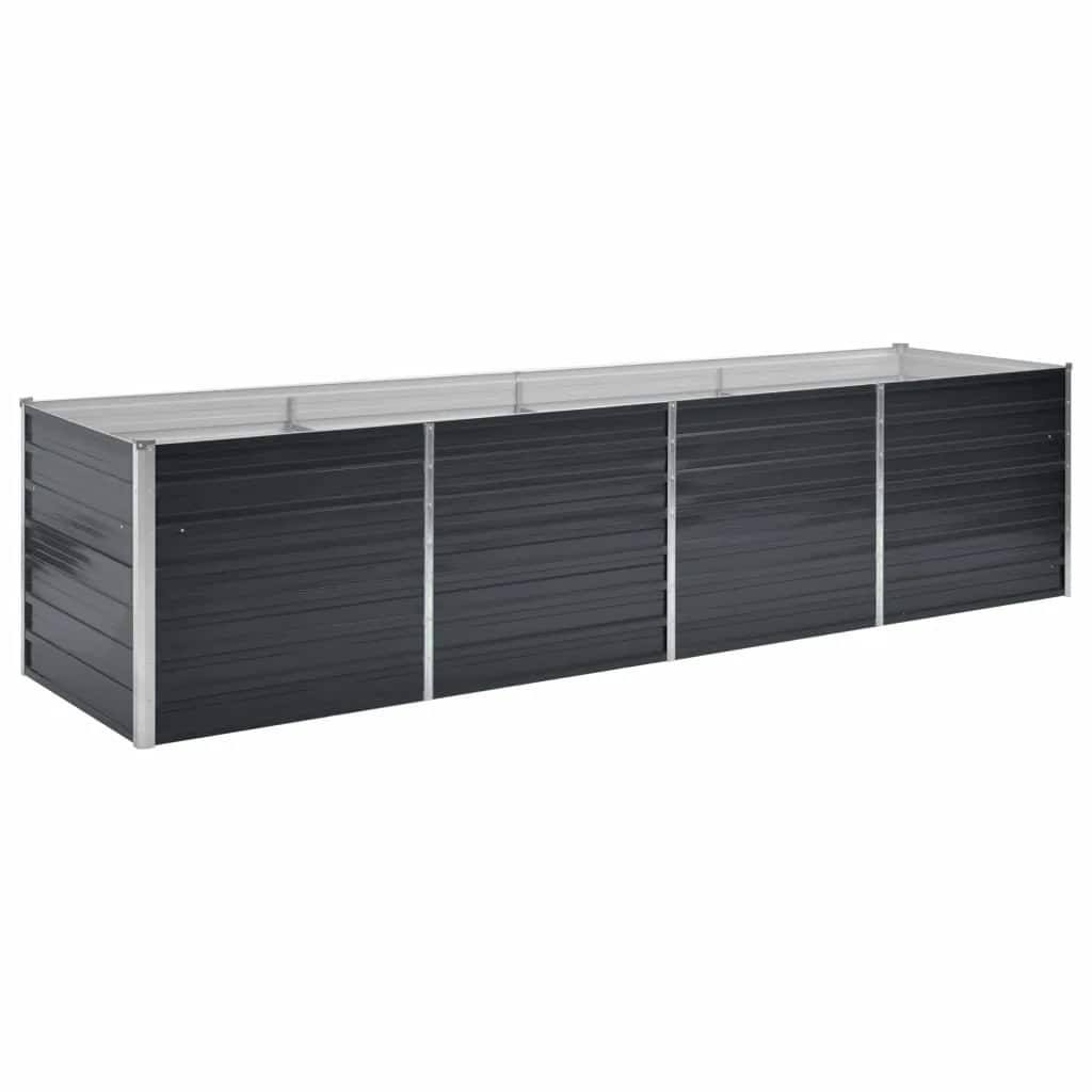 212246 - vidaXL Shtrat i Ngritur për Kopsht, Ngjyrë Antraciti 320x80x77 cm, Çelik i Galvanizuar