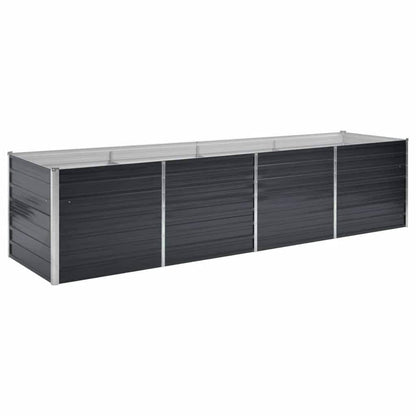 212246 - vidaXL Shtrat i Ngritur për Kopsht, Ngjyrë Antraciti 320x80x77 cm, Çelik i Galvanizuar