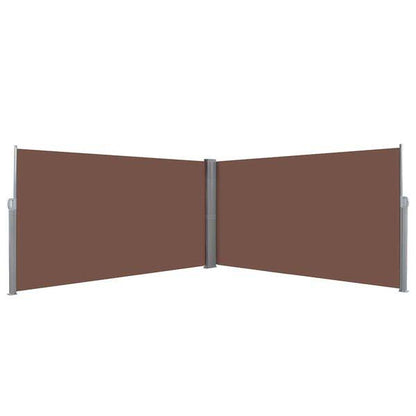244640 - Tendë anësore vidaXL e tërheqshme - Kafe, 160x600 cm - Mbrojtëse privatësie për jashtë, rezistente ndaj rrezeve UV dhe ujit, me rrotullim automatik dhe pëlhurë poliesteri rezistente ndaj grisjes