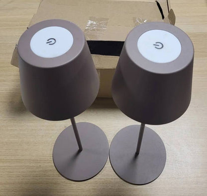 308375 - Briloner – Set me 2 llamba tavoline LED pa tela, me komandim me prekje, intensitet të rregullueshëm dhe lartësi të përshtatshme; ideale si llambë komodine, për lexim ose përdorim të jashtëm; e rikarikueshme, 36x10,5 cm