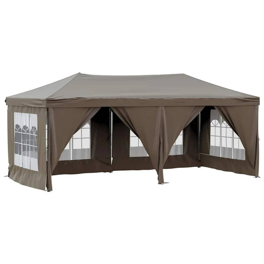 88198 - vidaXL Tendë festive e palosshme  me mure anësore, ngjyrë bezhë-gri, 3 × 6 m.