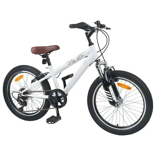 333394 - VIDAXL Biçikletë për fëmijë 24 inç me 6 shpejtësi për 8-12 vjeç, e bardhë