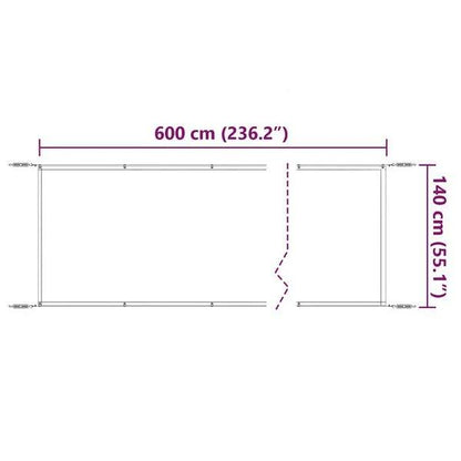 333020 - VIDA XL Tendë Vertikale e Bardhë 140x600 cm Pëlhurë Oxford