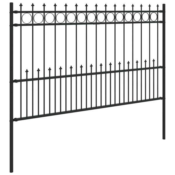 334358 - vidaXL Gardh Metalik Dekorativ HORST me Maja 200x116 cm Ngjyrë e Zezë