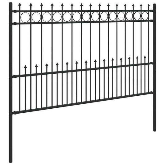 334358 - vidaXL Gardh Metalik Dekorativ HORST me Maja 200x116 cm Ngjyrë e Zezë