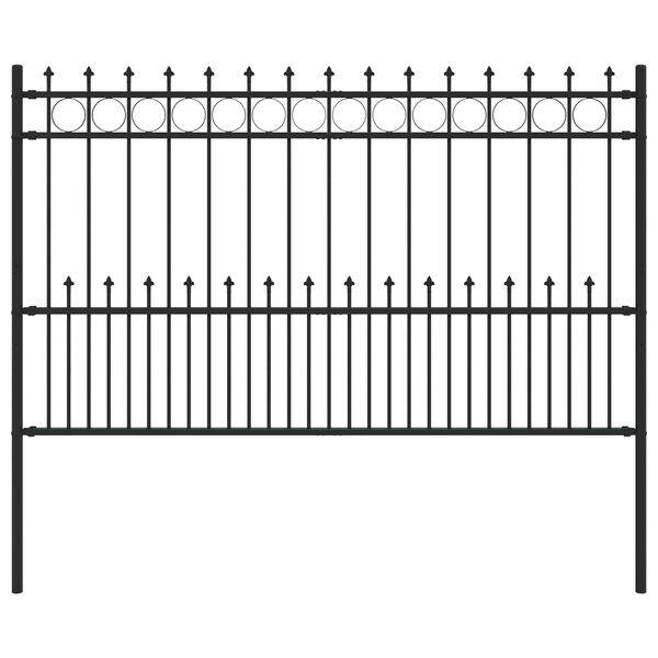 334358 - vidaXL Gardh Metalik Dekorativ HORST me Maja 200x116 cm Ngjyrë e Zezë