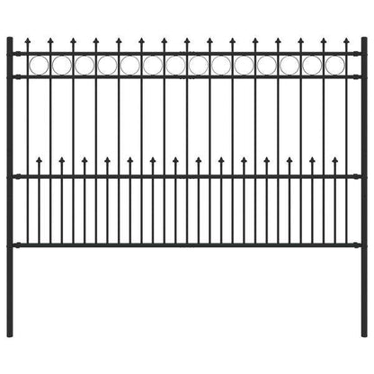 334358 - vidaXL Gardh Metalik Dekorativ HORST me Maja 200x116 cm Ngjyrë e Zezë
