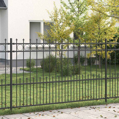 334358 - vidaXL Gardh Metalik Dekorativ HORST me Maja 200x116 cm Ngjyrë e Zezë