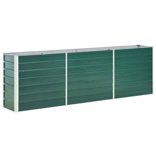 334241 - vidaXL Kuti e Ngritur për Mbjellje 240x40x77 cm prej Çeliku të Galvanizuar Ngjyrë Jeshile