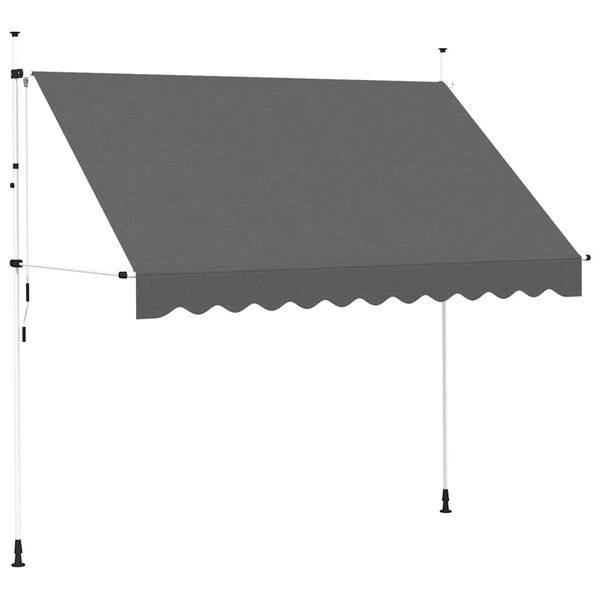 334554 - vidaXL Tendë Dielli me Hapje Manuale 300 cm Ngjyrë Antraciti