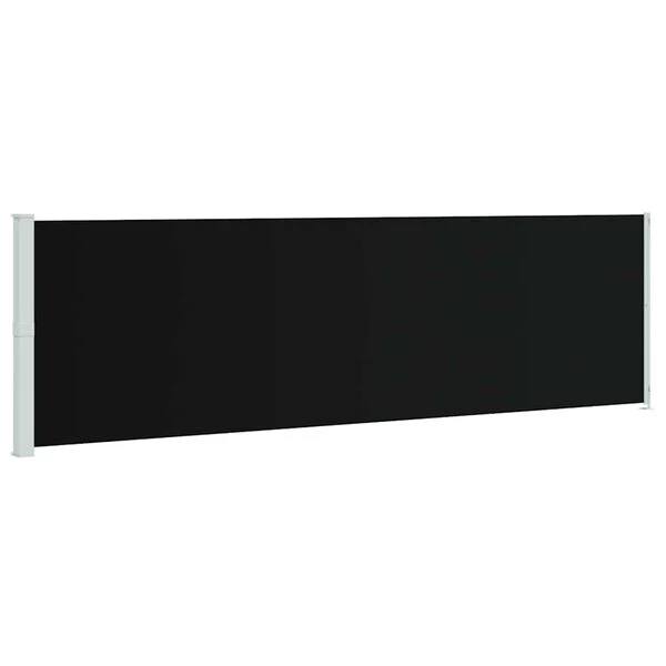 334464 - vidaXL Paravan Mbrojtës nga Era me Hapje dhe Mbyllje 180x614 cm Ngjyrë e Zezë