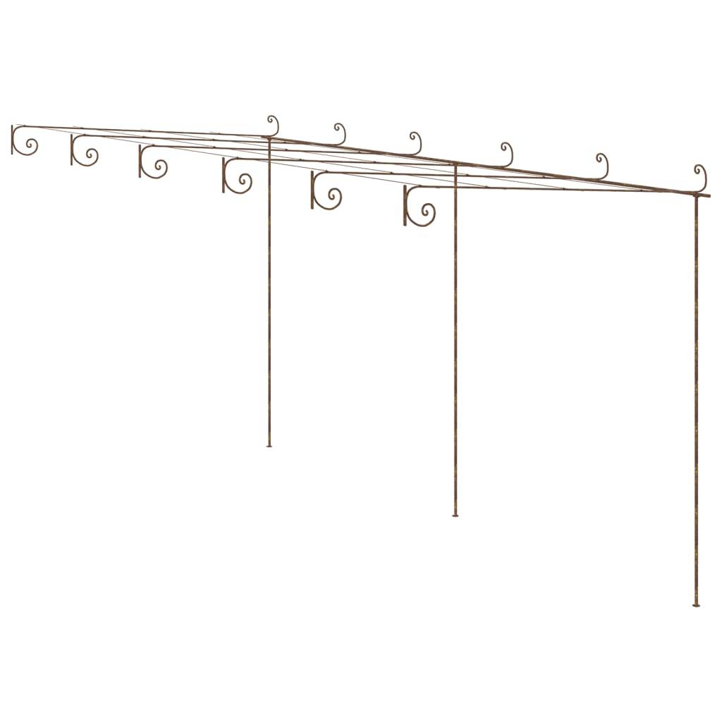 334401 - vidaXL Pergolë për Kopsht prej Hekuri 6x3x2.5 m Ngjyrë Kafe Antike