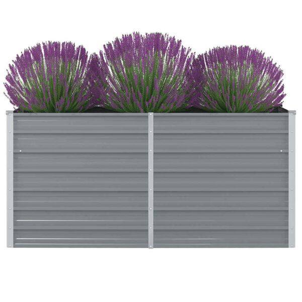 334278 - vidaXL Kuti e Ngritur për Mbjellje 160x80x77 cm prej Çeliku të Galvanizuar Ngjyrë Gri -