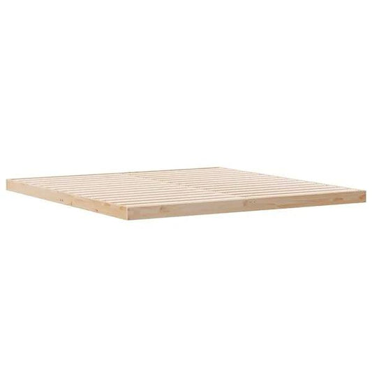 334304 - vidaXL Kornizë Shtrati e Ulët 200x220 cm prej Druri Masiv Pishe Ngjyrë Natyrale
