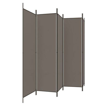 334593 - vidaXL Paravan Ndarës për Dhomë me 5 Panele 250x200 cm Ngjyrë Antraciti -