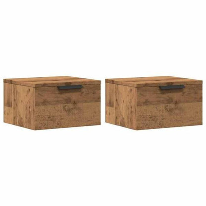 334482 - vidaXL Komodina të montuara në mur 2 copë, ngjyrë lisi artizanal 34x30x20 cm