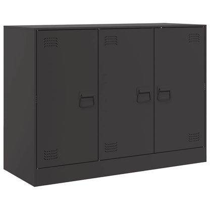 334470 - vidaXL Bufe prej Çeliku Ngjyrë e Zezë 99x39x73 cm -