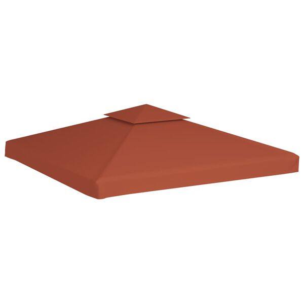 334248 - vidaXL Mbulesë për Gazebo me 2 Shtresa 3x3 m Ngjyrë Terrakota -