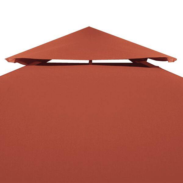 334248 - vidaXL Mbulesë për Gazebo me 2 Shtresa 3x3 m Ngjyrë Terrakota -