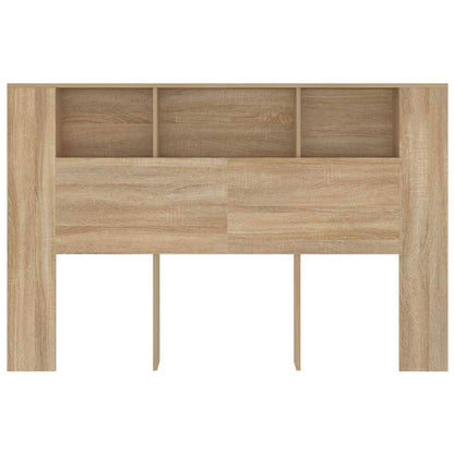 334166 - vidaXL Dollap për kokën e krevatit, lis Sonoma, 160 × 18,5 × 104,5 cm, dru i përpunuar