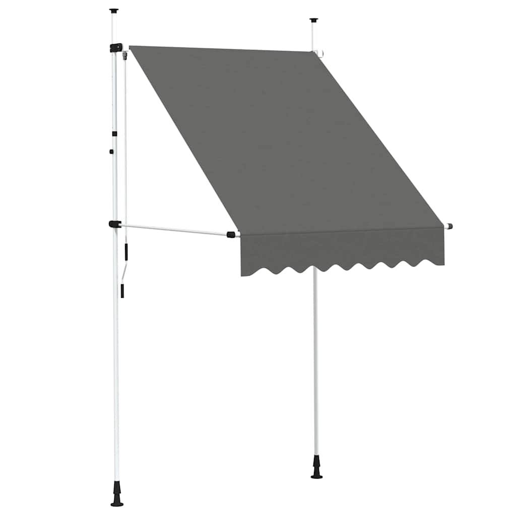 334393 - vidaXL Tendë dielli manuale e tërheqshme, 150 cm, antracit