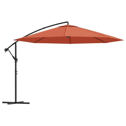 334124 - vidaXL Çadër dielli anësore me shtyllë çeliku, 350 cm, terrakote