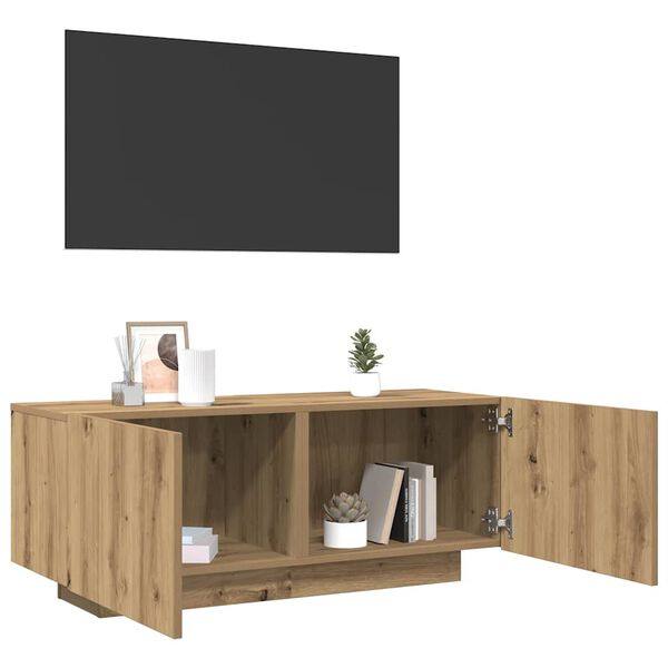334044 - vidaXL Komodinë TV 100 × 35 × 40 cm, dru i përpunuar, ngjyrë lisi artizanal