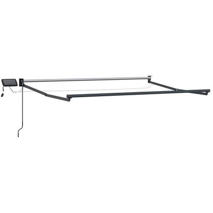 334516 - vidaXL Tendë dielli manuale e tërheqshme me LED solar, 5 × 3 m, pa pëlhurë